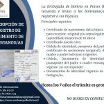 Inscripción de nacimiento de bolivianos/as