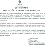 Communiqué of extension of the validity of the residence permits