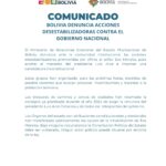 COMUNICADO 03-06-2025 (Bolivia denuncia acciones desestabilizadoras contra el gobierno nacional)