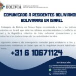 COMUNICADO A RESIDENTES BOLIVIANOS EN ISRAEL